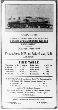 Picture of timetable